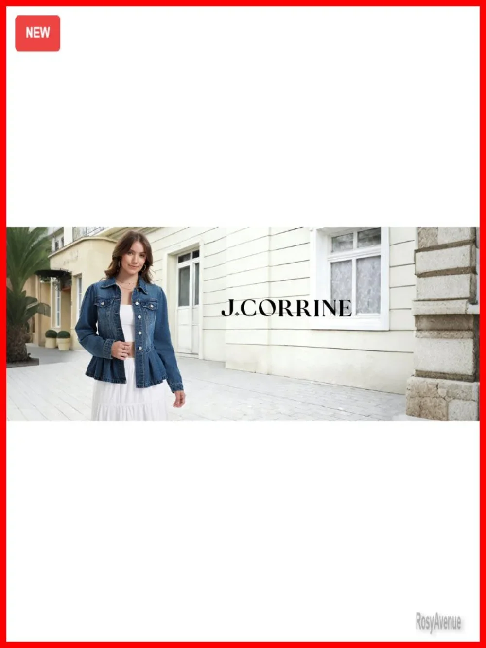 Women's Denim Jacket Peplum Ruffle Hem Puff Sleeve Button Down Casual Trendy